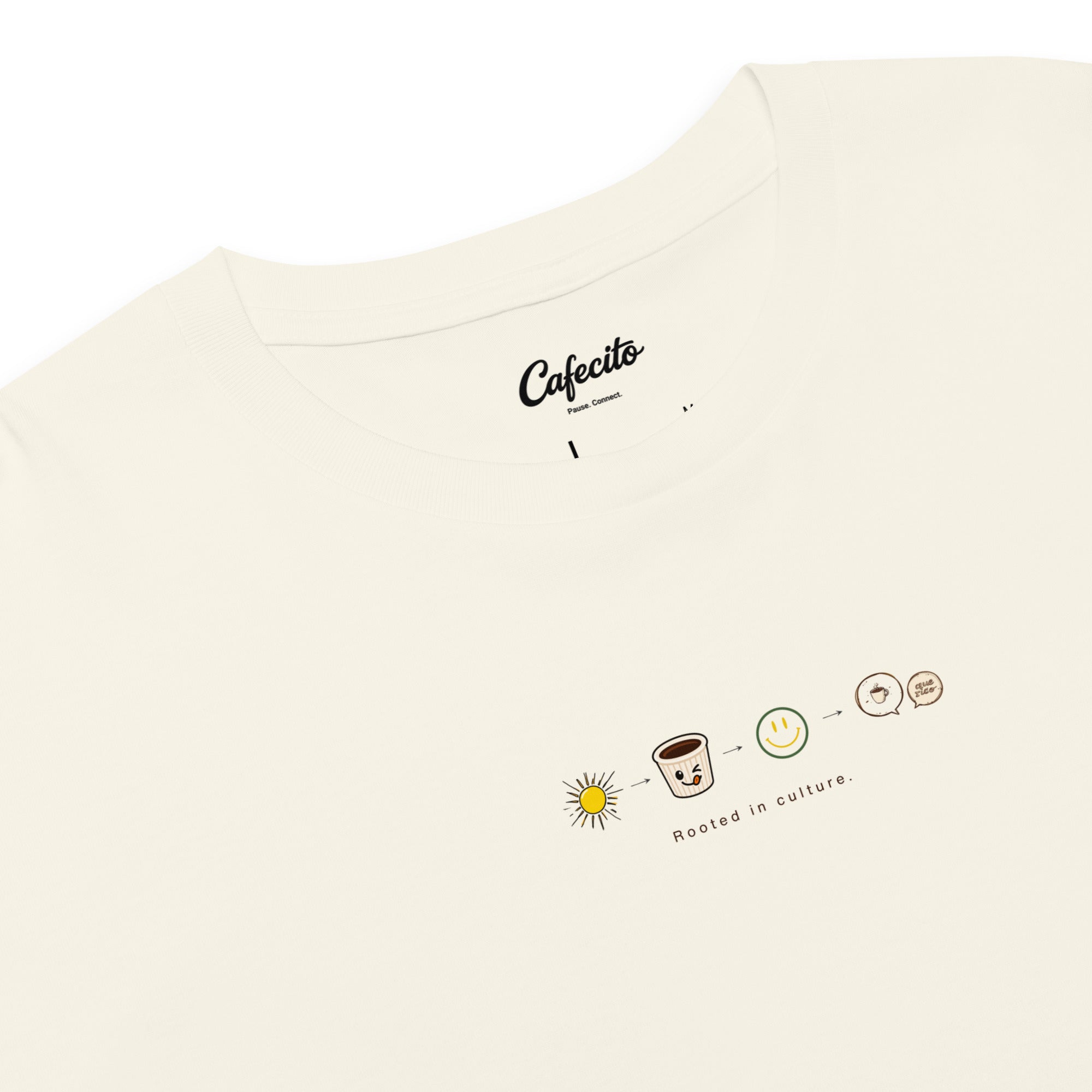 latina-inspired womens crop tee with El Cafecito coffee ritual.
