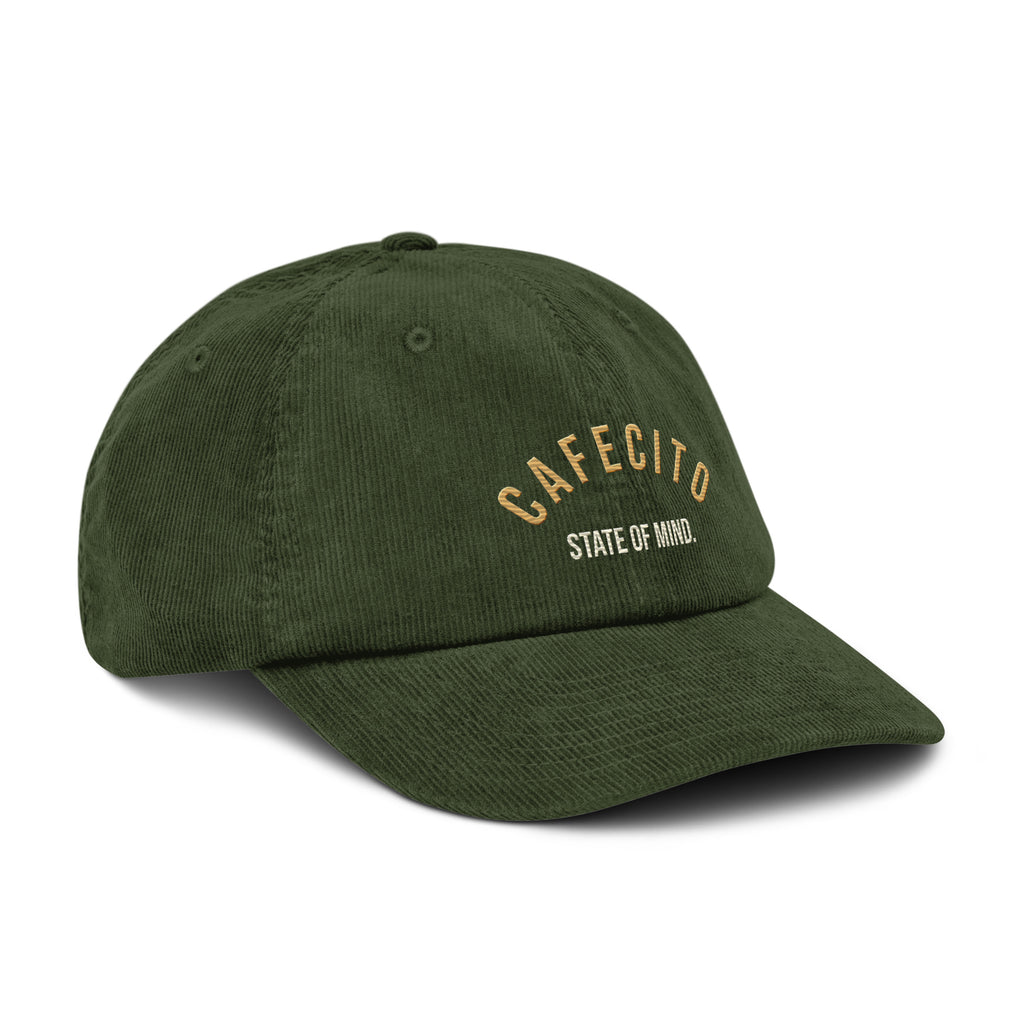 green coffee cafecito hat corduroy
