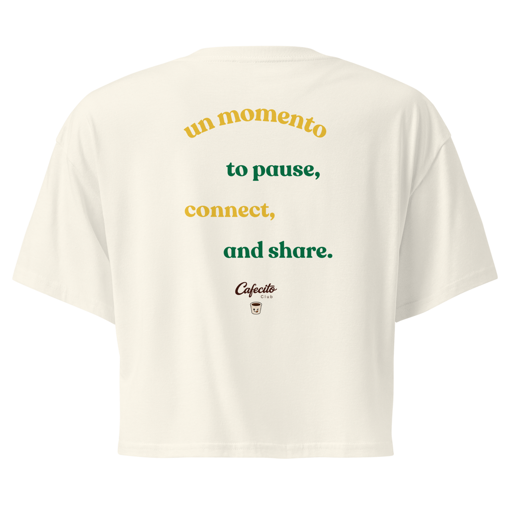 White coffee t-shirt with text on the back latino streetwear